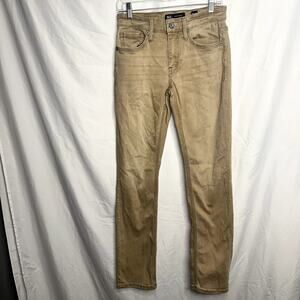 BKE Jake Womens Size 29x34 Tan Straight Leg  Mid Rise Embroidered Pocket Jeans